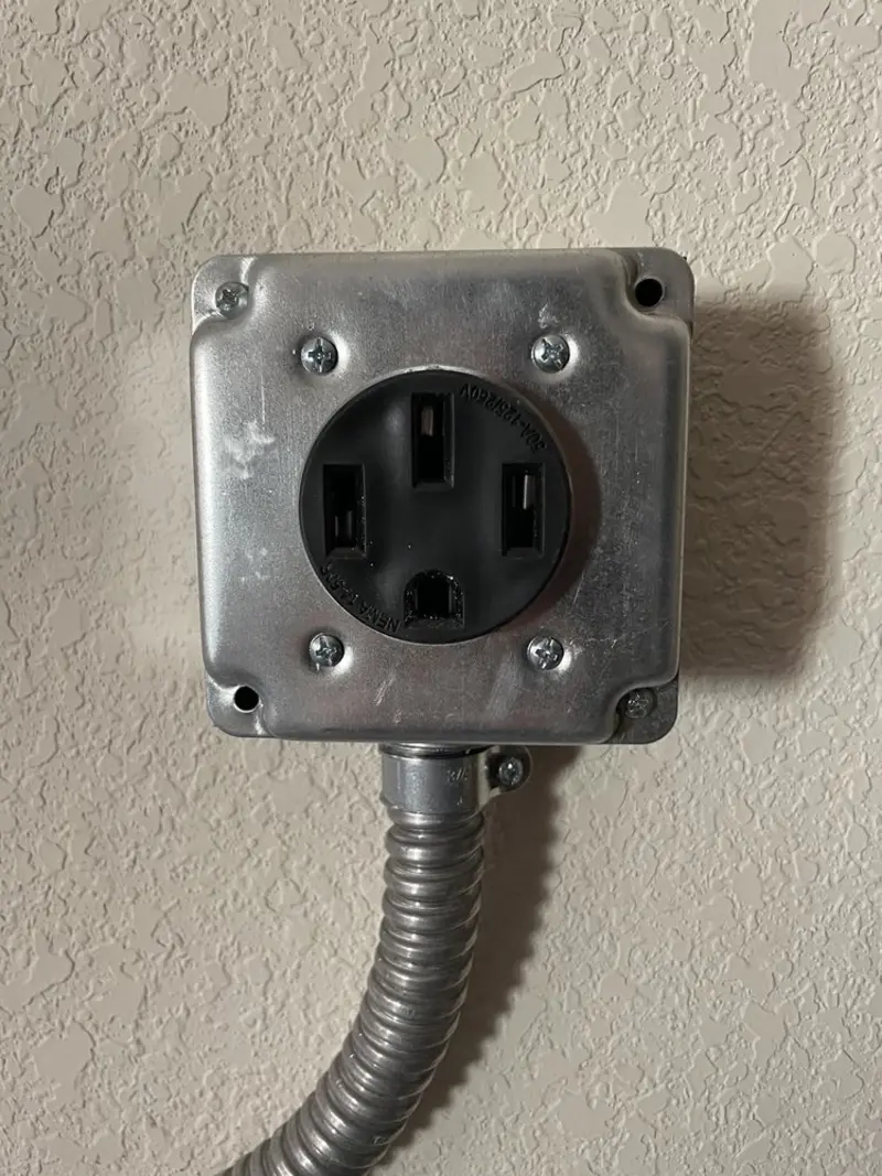 NEMA 14-50 outlet installed for Electrical Panel Upgrade in Gleed